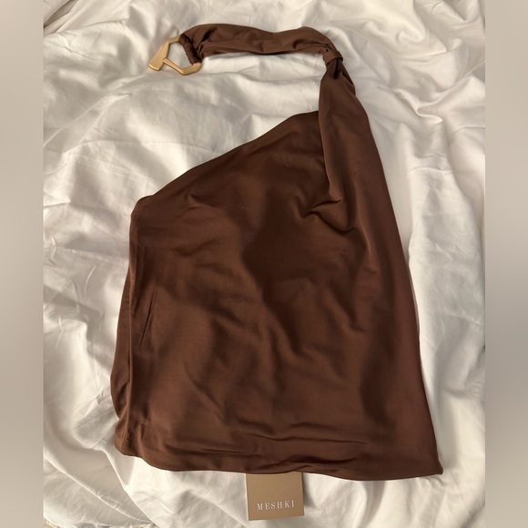 Meshki Tops - Meshki Marioposa Slinky Halter Top Chocolate
